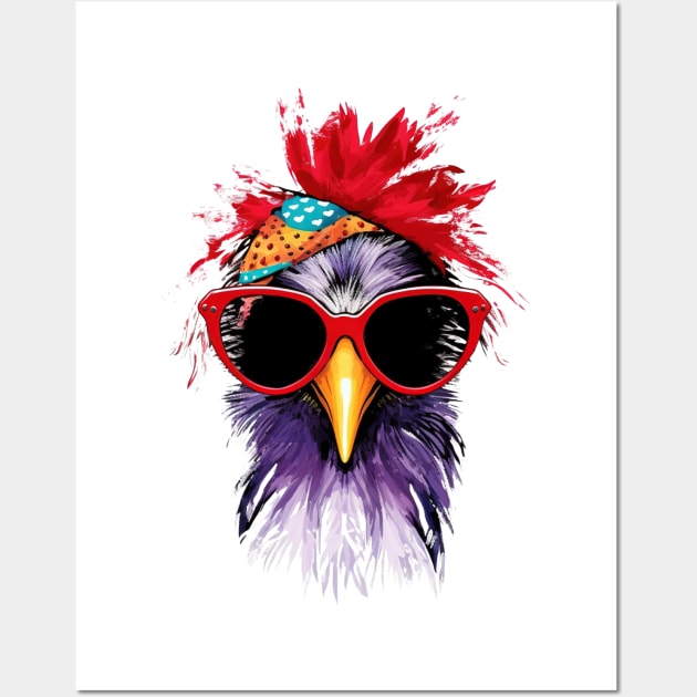 Chicken with Glasses #1 Wall Art by Chromatic Fusion Studio